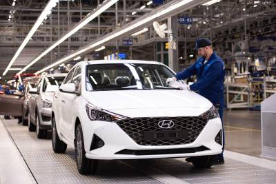 Российский завод Hyundai выпустил в 2020 году 219 тысяч машин
