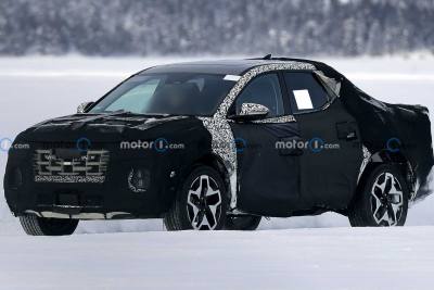 Hyundai начала тесты пикапа Santa Cruz на замерзшем озере